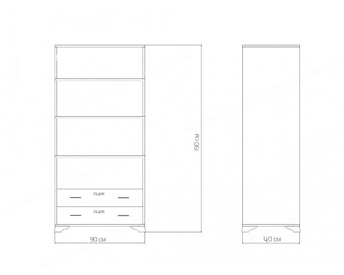 Шкаф книжный Марьино-М2 из массива дерева в наличии и на заказ