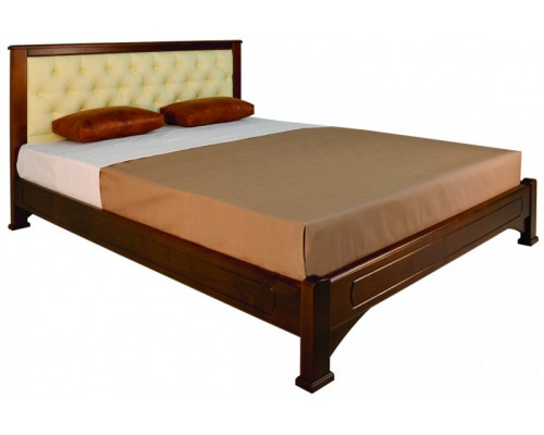 Кровать Омега прямая с мягкой вставкой из массива дерева в наличии и на заказ